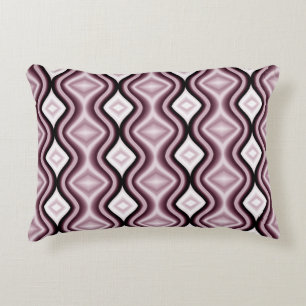 Contemporary Plum Red Diamond Pattern Accent Pillow