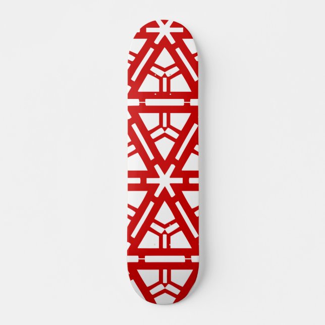 Contemporary Red Art Skateboard (Front)