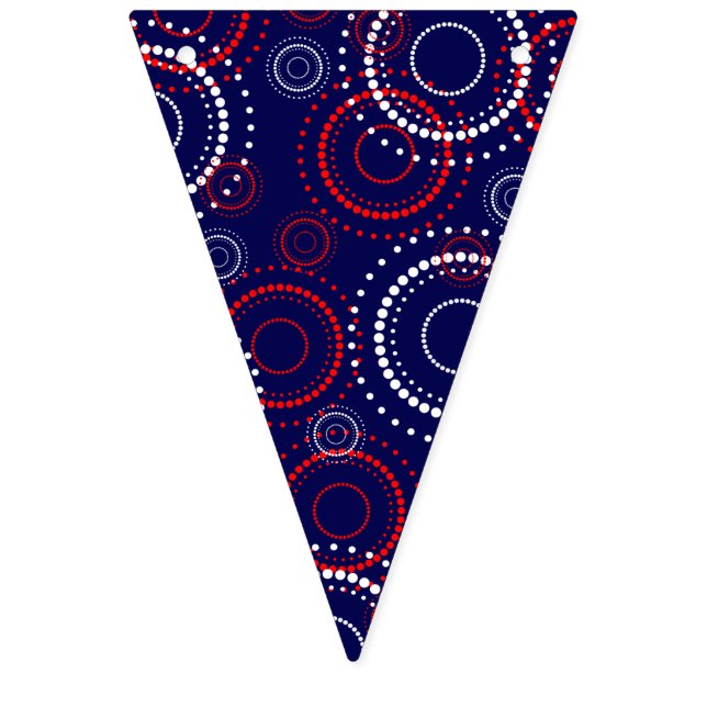 Contemporary Red White Fireworks on Blue Bunting Flags (Sixth Flag)