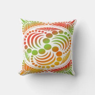 Contemporary Retro Design Throw Pillow