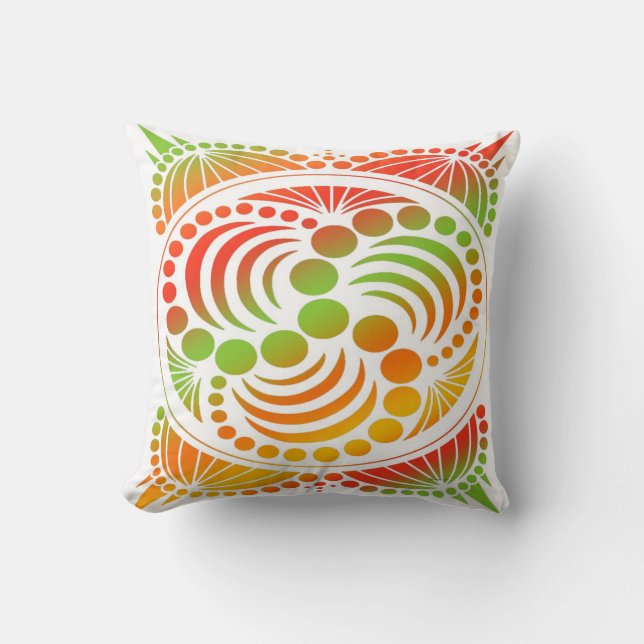 Contemporary Retro Design Throw Pillow (Front)
