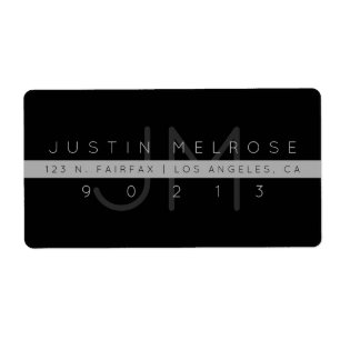Contemporary Return Address Label Black & Greys