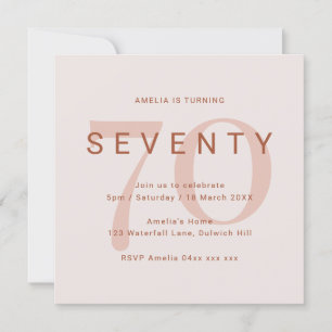 Contemporary Rose 70th Birthday Party Invitation
