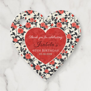 Contemporary Rose Themed Garden Birthday Party Favour Tags