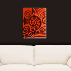 Contemporary Rust Orange Fern Curls  Poster