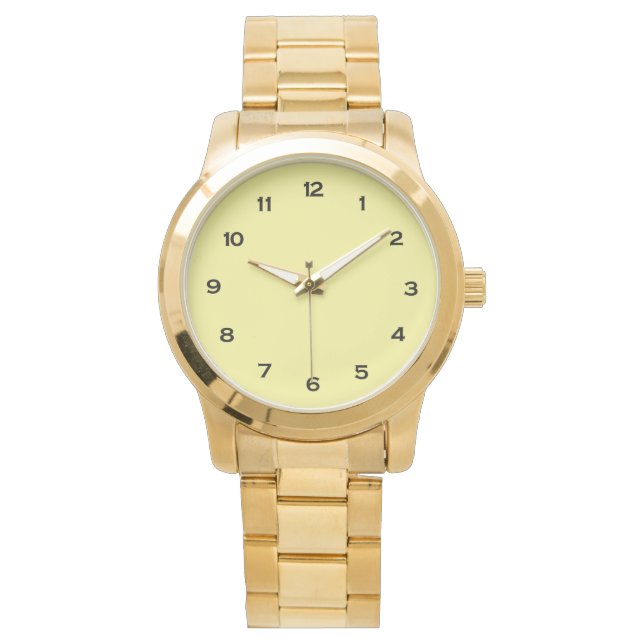 Contemporary Rustic  Classic Men's Gold Watch (Front)
