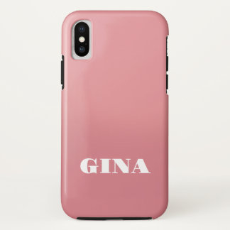 Contemporary Rustic Pink Personalized iPhone XS Case