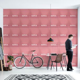 Contemporary Rustic Pink Personalized Wallpaper