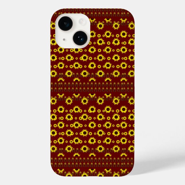 Contemporary Rustic Sunflower Pattern Case-Mate iPhone Case (Back)