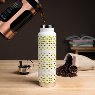Contemporary Rustic Sunflower Pattern Water Bottle