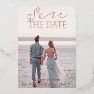 Contemporary Save the Date Rose Gold Real