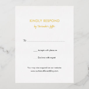 Contemporary Script Modern Wedding RSVP Card