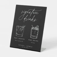 Contemporary Signature Drinks Pedestal Sign