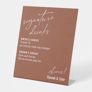 Contemporary Signature Drinks Terracotta Pedestal Sign