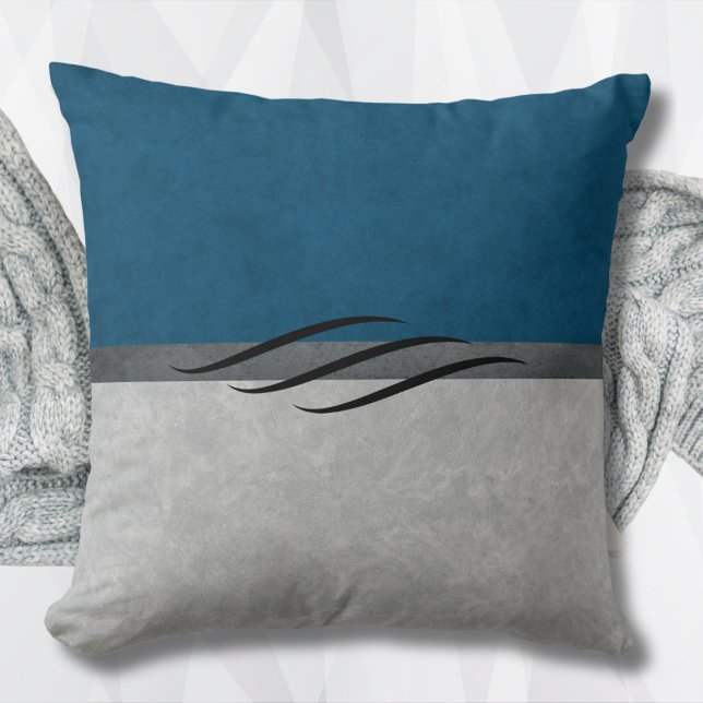 Contemporary Slate Blue Home Décor Pillow (Contemporary Slate Blue Home Décor Pillow)