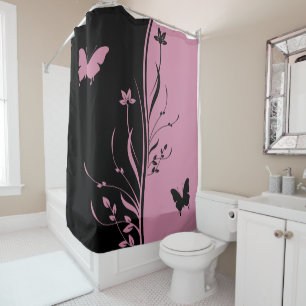 Contemporary striking Black and cashmere rose pink
