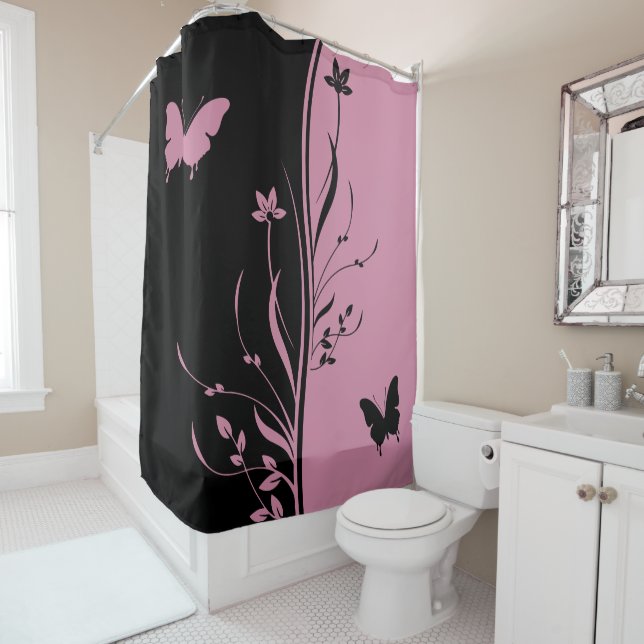Contemporary striking Black and cashmere rose pink (In Situ)