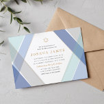 Contemporary Stripes Bar Mitzvah Invitation<br><div class="desc">Contemporary Bar Mitzvah invite design by Shelby Allison in grey,  blue and gold that can be personalized with your text.</div>