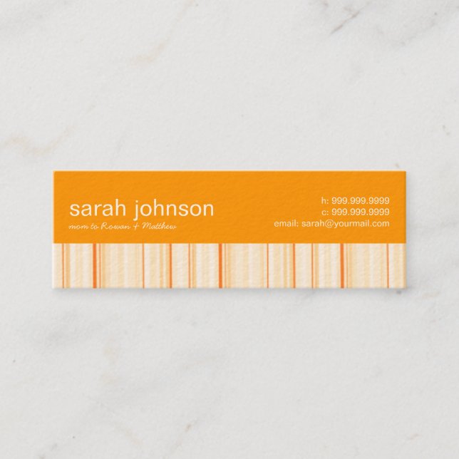 Contemporary Stripes Mommy Calling Card (Front)