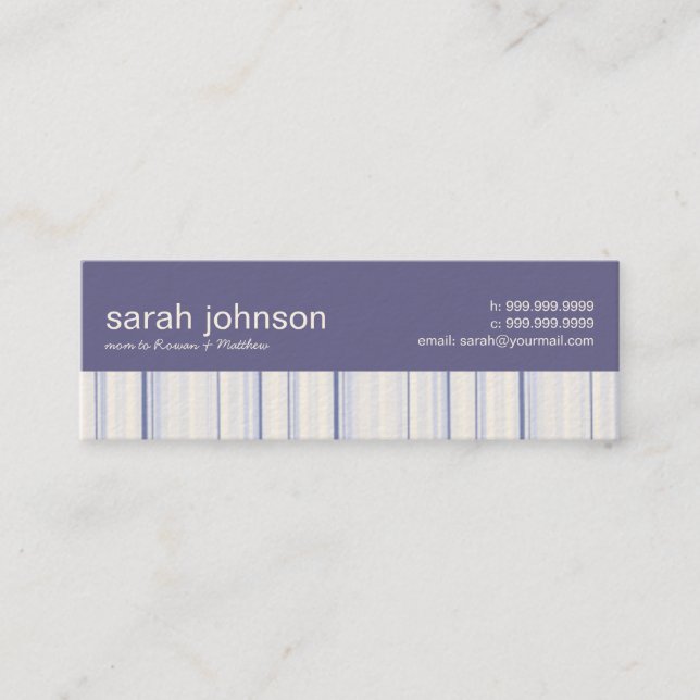 Contemporary Stripes Mommy Calling Card (Front)