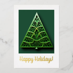 Contemporary Style Gold Foil Christmas Card