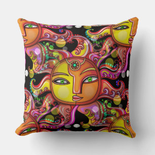 Contemporary Sun Face Pillow