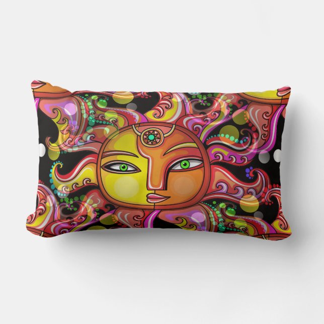 Contemporary Sun Face Pillow (Front)