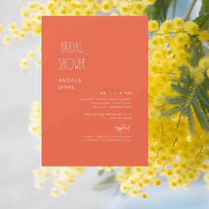 Contemporary Tangerine Bridal Shower Invitation