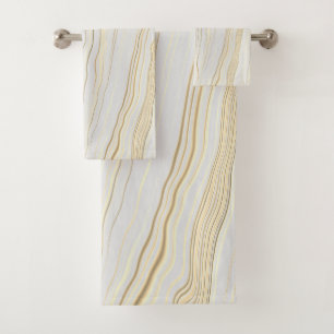 Contemporary Taupe with Linen Pattern  Bath Towel Set