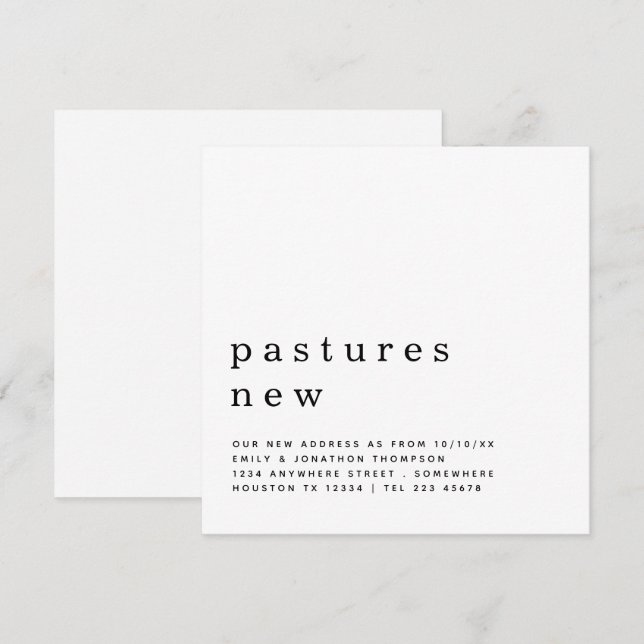 Contemporary Text Moving New Address Details  Announcement (Front/Back)