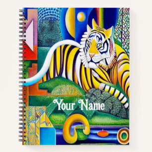 Contemporary Tiger Art - Eye-Catching Decor      Notebook