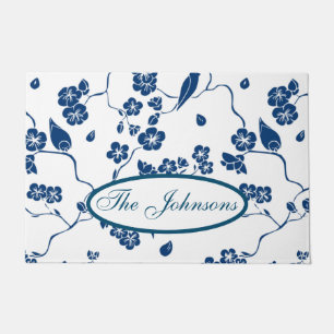 Contemporary Toile Birds & Florals Doormat