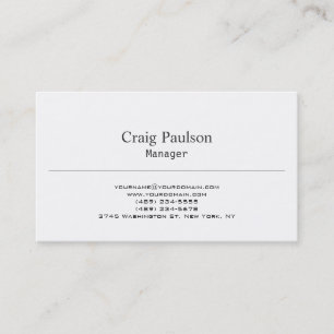 Contemporary Trend Plain Black White Business Card