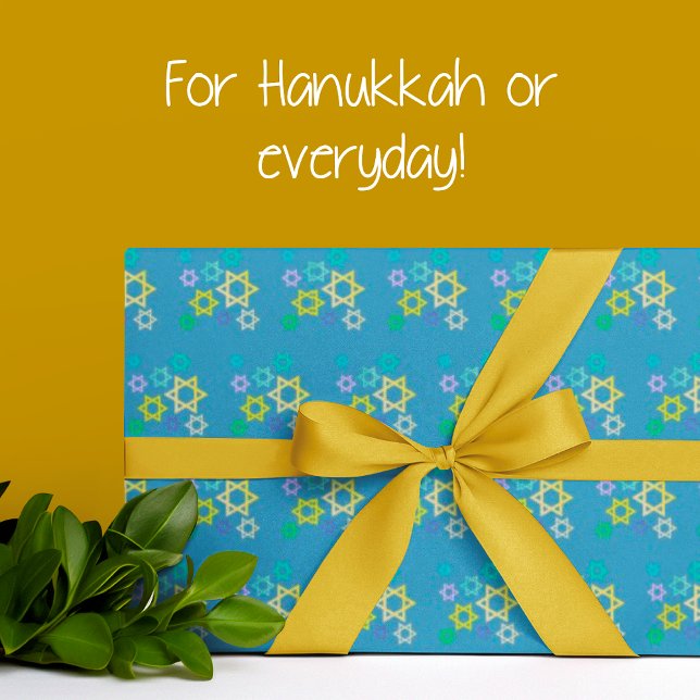 Contemporary Trendy Multicolor Star of David  Wrapping Paper (Beautiful multicolor Stars of David gift wrap.)