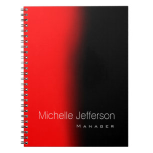 Contemporary Trendy Style Red Black Business Notebook
