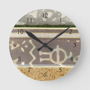 Contemporary Tribal Pattern Painting Round Clock
