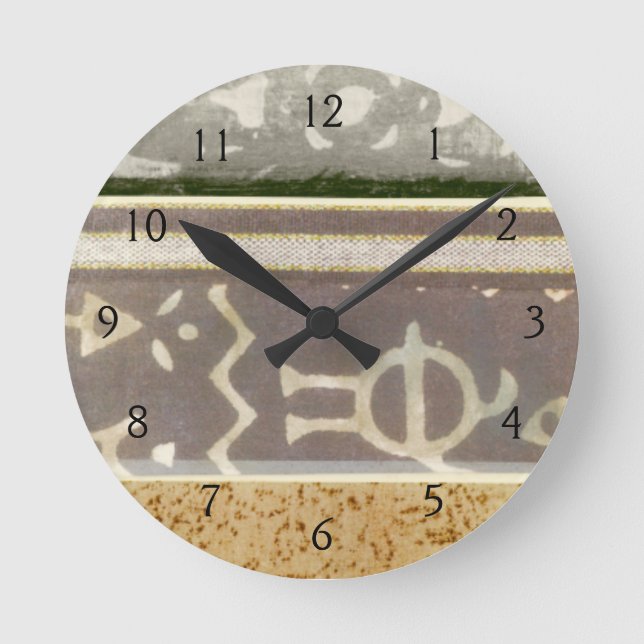 Contemporary Tribal Pattern Painting Round Clock (Front)