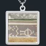 Contemporary Tribal Pattern Painting Silver Plated Necklace<br><div class="desc">A contemporary tribal pattern painting that mixes the concrete with the abstract. Multiple panels layer colour next to each other,  telling a complex story. This would make a great gift for a loved one!</div>