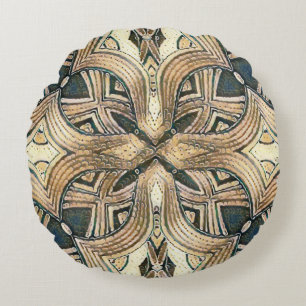 Contemporary Tribal Round Pillow