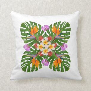 contemporary tropical hawaiian quilt pattern throw pillow