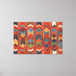 Contemporary Turkish Kilim Pattern Triptych Canvas Print
