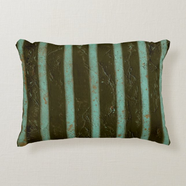 Contemporary Turquoise Air Grate Accent Pillow (Front)