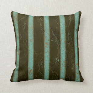 Contemporary Turquoise Air Grate Throw Pillow
