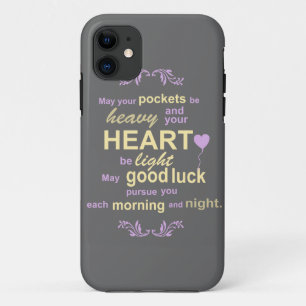 Contemporary Typography Irish Blessing in Grey iPhone 11 Case