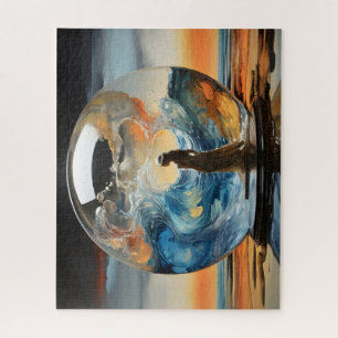 Contemporary Vision Modern Woman in a Glass Ball Jigsaw Puzzle