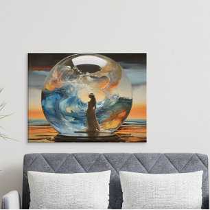 Contemporary Vision Modern Woman in a Glass Ball Poster