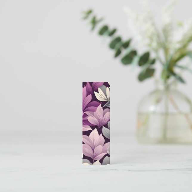 Contemporary Waldorf Floral Pattern Art Bookmark Calling Card (Standing Front)