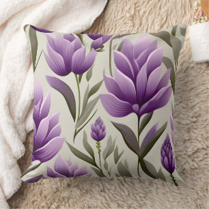 Contemporary Waldorf Floral Pattern Artwork  Throw Pillow