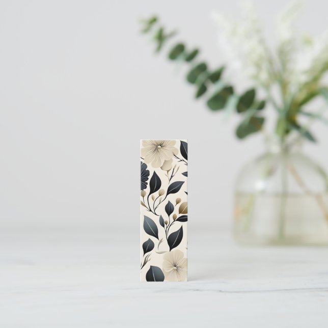 Contemporary Waldorf Leaf Pattern Art Bookmark Calling Card (Standing Front)