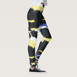 Contemporary Watercolors Brush Strokes Pattern Leggings